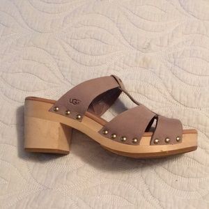 Ugg Australia wooden heel sandals.